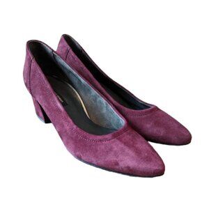Paul Green "Kami" Wine Coloured Block Heeled Suede Shoes